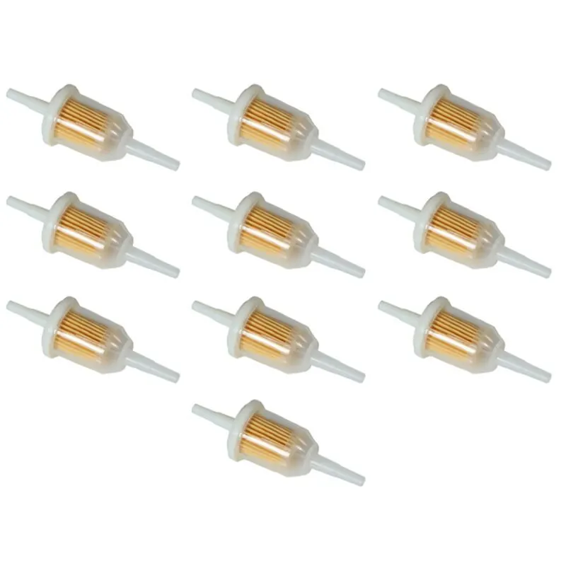 10x Universal Kunststoff Kraftstofffilter / Benzinfilter, mit 6 / 8mm Enden